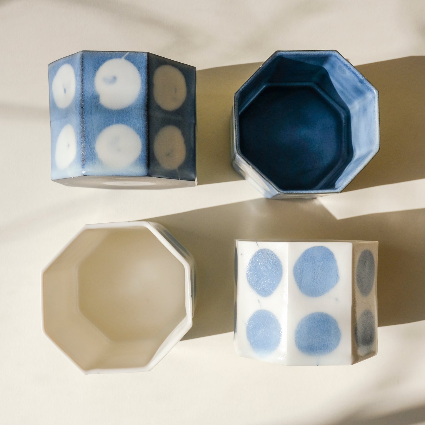 White Faceted Dotted Cup