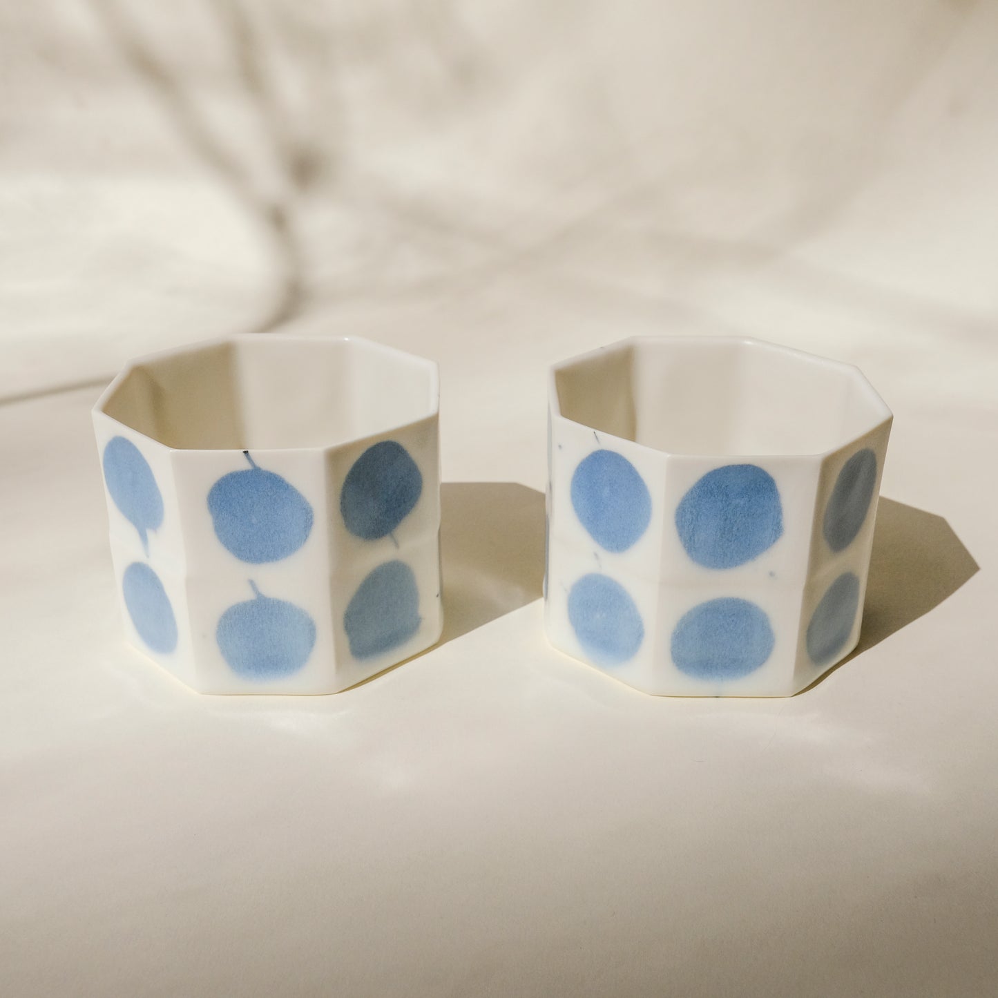 White Faceted Dotted Cup