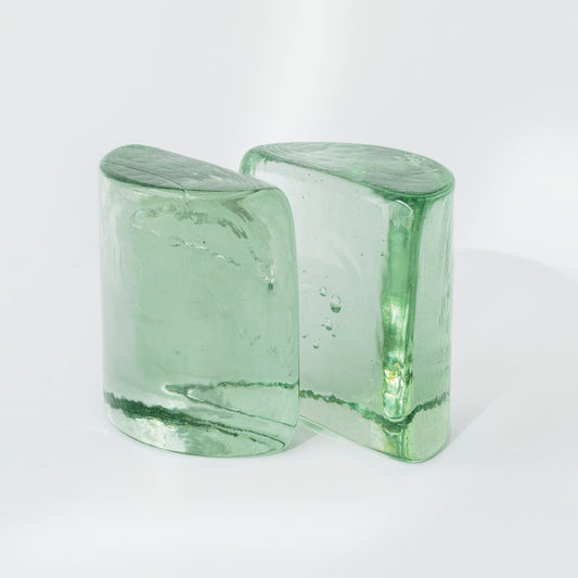 Blenko Seafoam Bookends