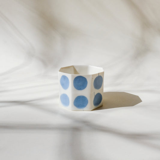 White Faceted Dotted Cup